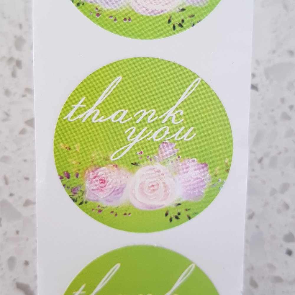 500 pcs Thank You Stickers with Roses 1" inch - Picture 7 of 10